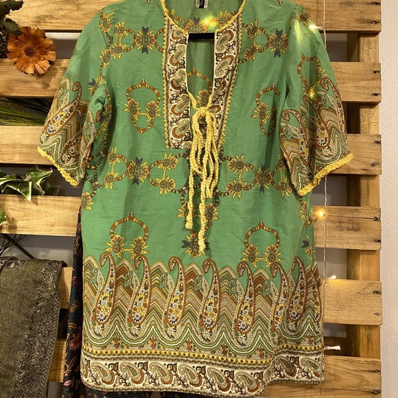 Boho Vintage 70s Tunic sz Lg - Picture 3 of 5